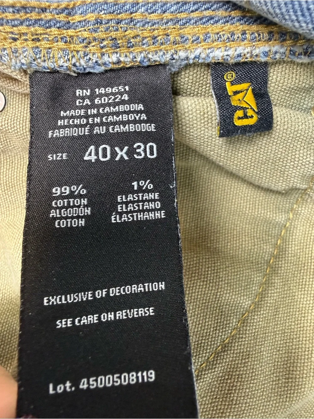 CAT Caterpillar Denim Straight Leg Stretch Jeans 40x30